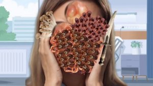 ASMR urgent mouth treatment of Deep cleaning animation | ASMR removal Dog Tick infected tongue |