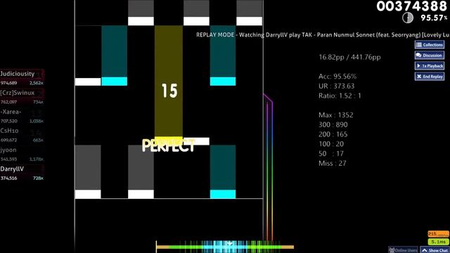 ★6.19 Paran Nunmul Sonnet [7K] Lovely Lunatic | 95.05% 783,561 (289pp) - osu!mania смотреть онлайн