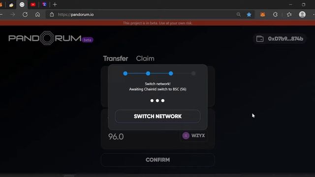 Как возобновить и завершить трансфер монет ZYX через мост Pandorum. смотреть онлайн