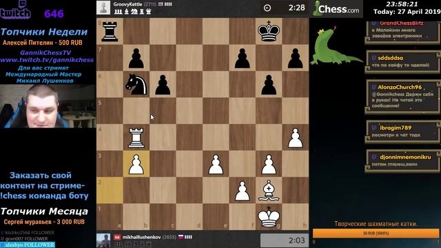 Chess. Шахматы на Chesscom. Маэстро Чилич в поисках контента. смотреть онлайн