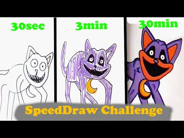 Drawing CATNAP in 30 sec, 3 min, 30 min | Poppy Playtime Chapter 3 смотреть онлайн
