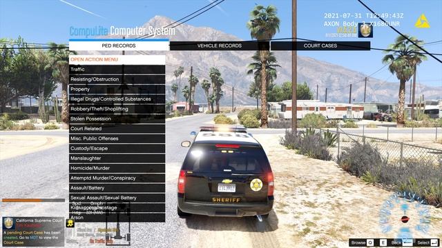 GTA V - LSPDFR 0.4.9🚔 - LSSD/LASD - Heavily Armed Suspect With M134 Minigun/Huge Shootout - 4K