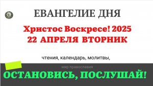 22 АПРЕЛЯ ВТОРНИК ХРИСТОС ВОСКРЕСЕ! ЕВАНГЕЛИЕ ДНЯ 2025 #евангелие