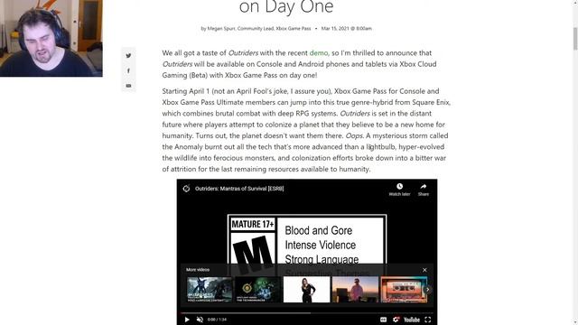 Now it's official! Outriders is coming to Xbox Game pass day one! There is a caveat though...