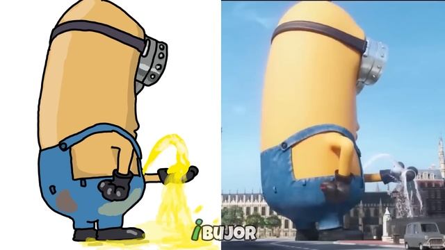 minions drawing meme - giant minion scene -bob minions- minions cartoon ✍️ drawing meme