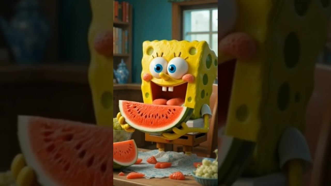 Sponge Bob and watermelon #spongebob смотреть онлайн