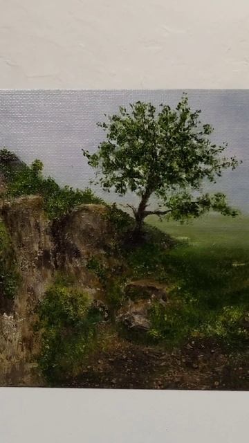 Картина маслом пейзаж Утро в горах #живопись #картинымаслом смотреть онлайн