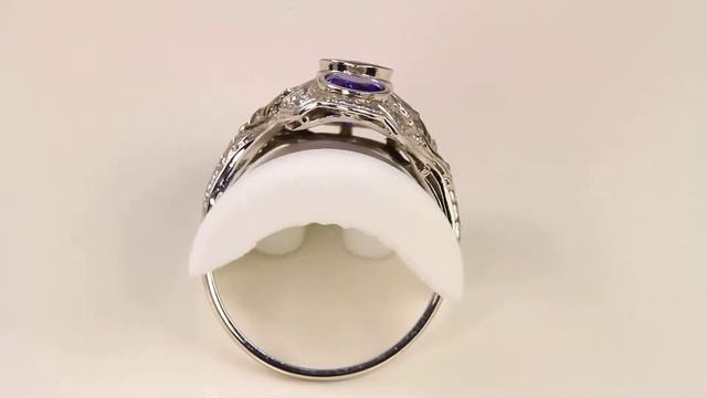 Tanzanite Platinum Antique Ring 1.50 Carat смотреть онлайн