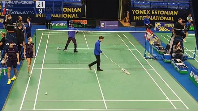 Kargaev / Vorobeva vs Hubáček / Ausbergerova (XD, R32) - YONEX Estonian Intl. 2019