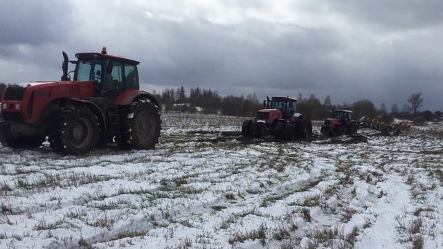 Пахота в декабре МТЗ 2522 смотреть онлайн