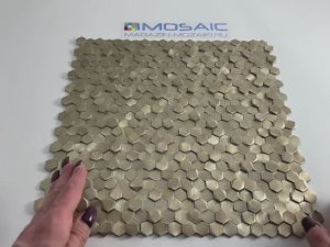 Мозаика Aluminium 3D Hexagon Gold