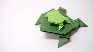 Оригами - Прыгающая Лягушка из бумаги