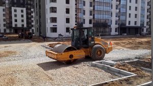 По прозьбе подписчика! Работа строительного катка.