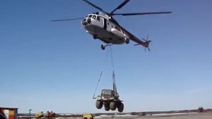Транспортировка машины на внешней подвеске вертолета Ми-8, 09 октября 2008 года
