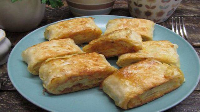 Закуска из лаваша с картофельной начинкой
