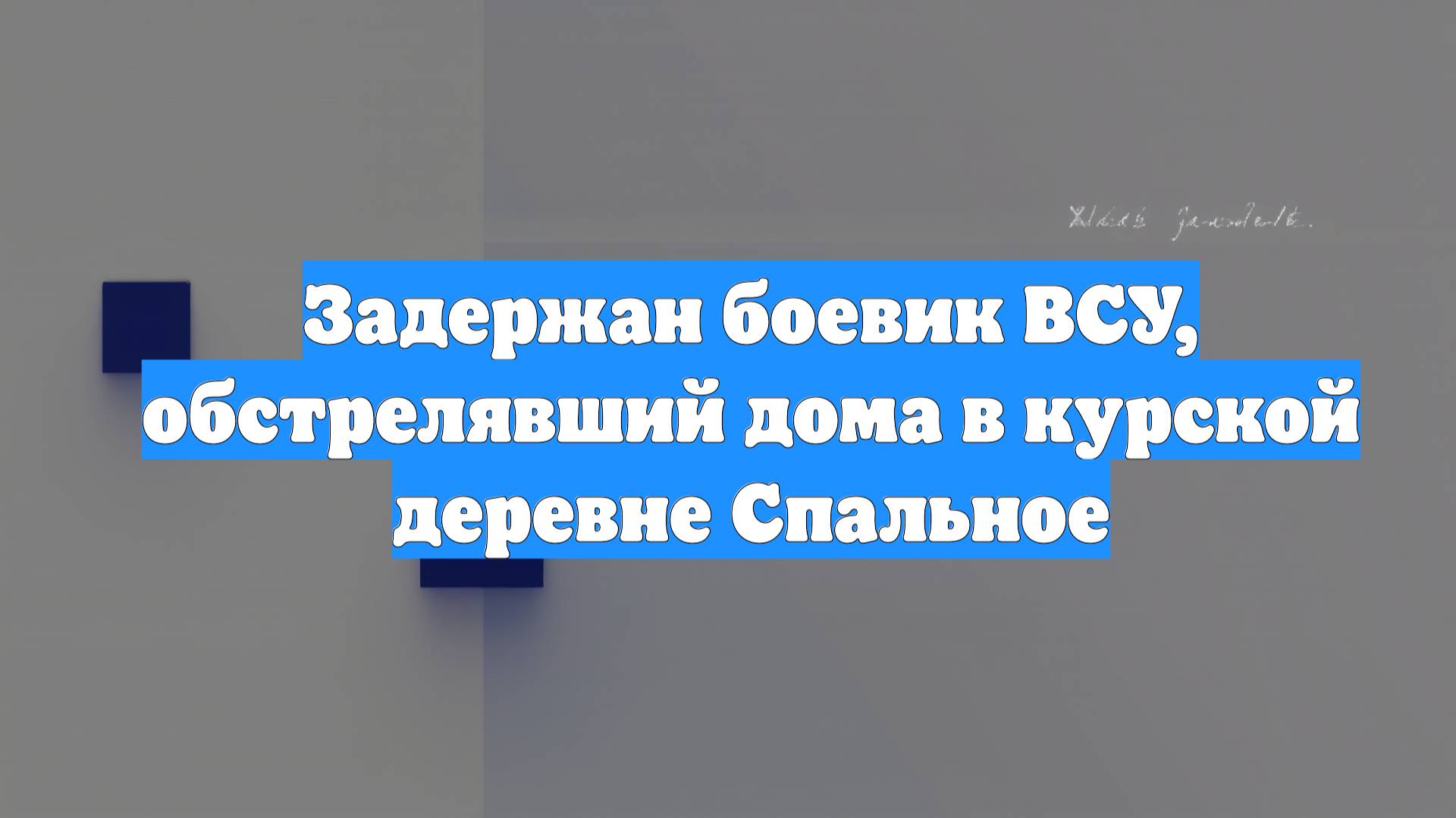 Задержан боевик ВСУ, обстрелявший дома в курской деревне Спальное
