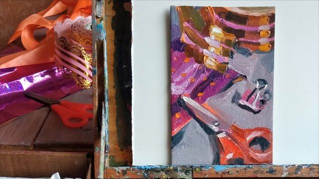 9. Адвент челлендж. Маленькие этюды маслом и всякое новогоднее. Дневник художника. смотреть онлайн