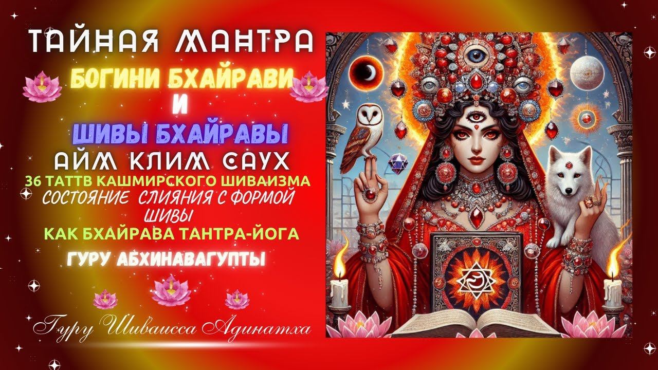 ТАЙНАЯ МАНТРА  БОГИНИ БХАЙРАВИ И ШИВЫ БХАЙРАВЫ - АЙМ КЛИМ САУХ - 36 ТАТТВ КАШМИРСКОГО ШИВАИЗМА