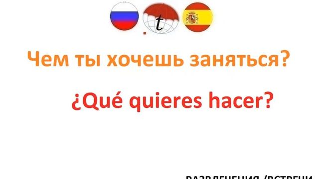 Развлечения и встречи. Разговорник испанского языка. Фразы на испанском языке