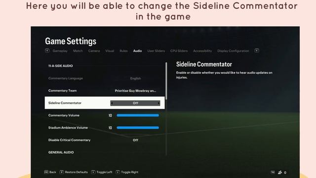 How to Turn on and off Sideline Commentator in EA SPORTS FC 24 смотреть онлайн