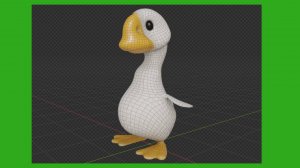 Мультяшный гусь - сделано в Blender