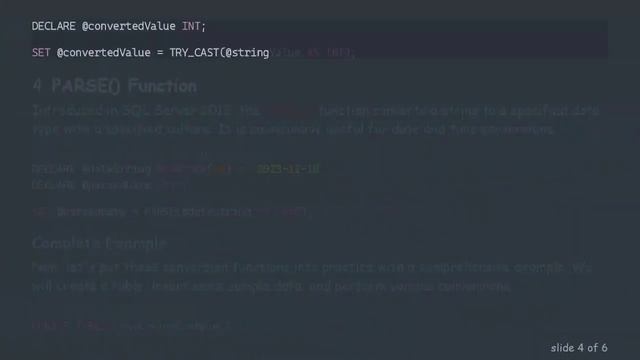 Working with Conversion Functions in MS SQL Server
