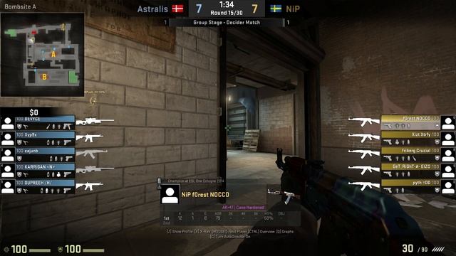 CSGO: POV NiP f0rest vs Astralis (25/17) train @ DreamHack Masters Malmö 2016 смотреть онлайн