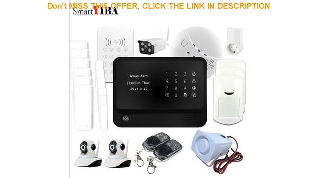 Slide SmartYIBA Wireless Wired Zones WIFI APP GSM Home Alarm Security System+RFID Keypad+Camera+Sma