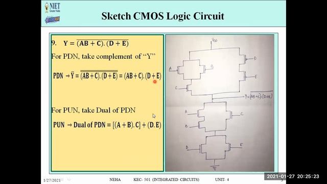 CMOS Logic Circuit Design for different Boolean Expression