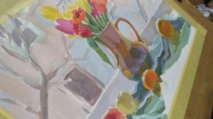 7 часть Натюрморт в контражуре, гуашь