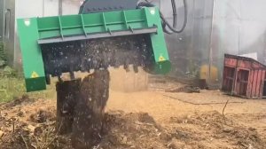 Мульчер роторный EXTEN SR1300 на колесном экскаваторе Doosan