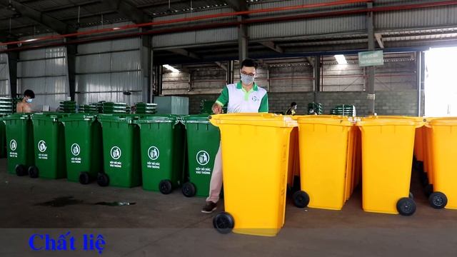 Thùng rác y tế nhựa HDPE 240 lít - vàng