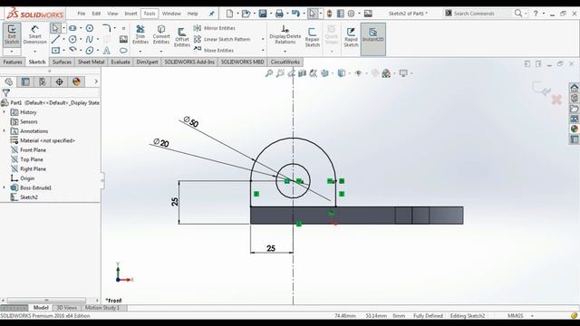 Basic Part Modeling Tutorial for Beginners SolidWorks 2016