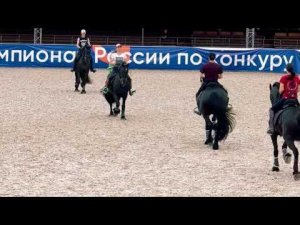 Котильон "Калинка-малинка" на четырех лошадях породы фриз