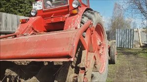 Вспашка на тракторе Т 40 (ЛТЗ) самодельной фрезой.