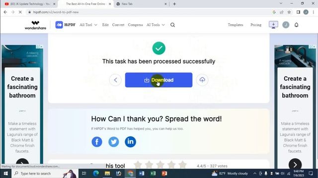 Convert Word, Excel, PPT Files To PDF Files Using HiPDF - Bangla