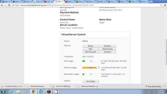 Minecraft Server Memory Usage