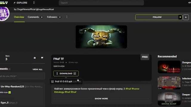 FNaF TF - Gamejolt Page Review смотреть онлайн