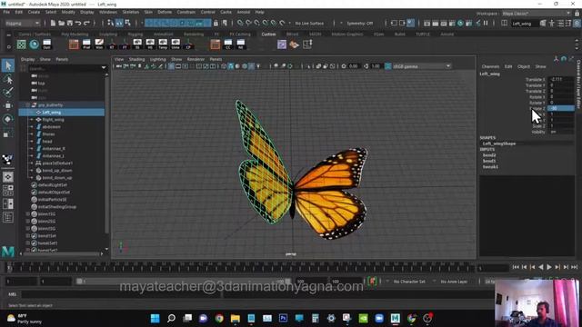 Butterfly Rigging & Animation Using Non Linear Deformers - Autodesk Maya