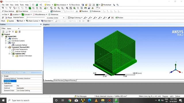 Transient Thermal Analysis | Heatsink | Basics Of Ansys (ME) Tutorial  29