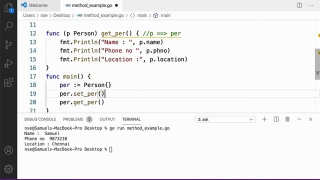 22 | Method in Go Lang | Value Receiver and Pointer Receiver | Go Tutorial | Go Lang Programming