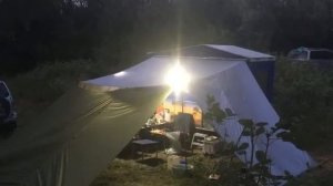 Краткий фотообзор прицепа-палатки Робинзон и рыбалке.