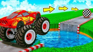 МОЛНИЯ МАКВИН БИГФУТ vs ОПАСНАЯ ЯМА С ВОДОЙ в ГТА 5 МОДЫ