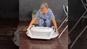 Ванночка детская складная с подставкой, сливным шлангом и термопробкой. Компактная, легкая, большая