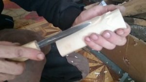 Якутский нож, резьба по дереву