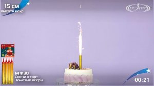 Свечи в торт золото (4шт.) МФ30