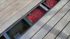 Запускаем фильтр биологической загрузки в пруду.Начало