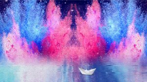 Футаж- фон абстрактный с бумажным корабликом. BackgroundForVideo