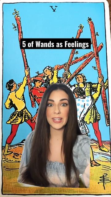 Tarot Cards as Feelings: 5 of Wands #shorts #tarotcardmeaning #howdotheyfeel