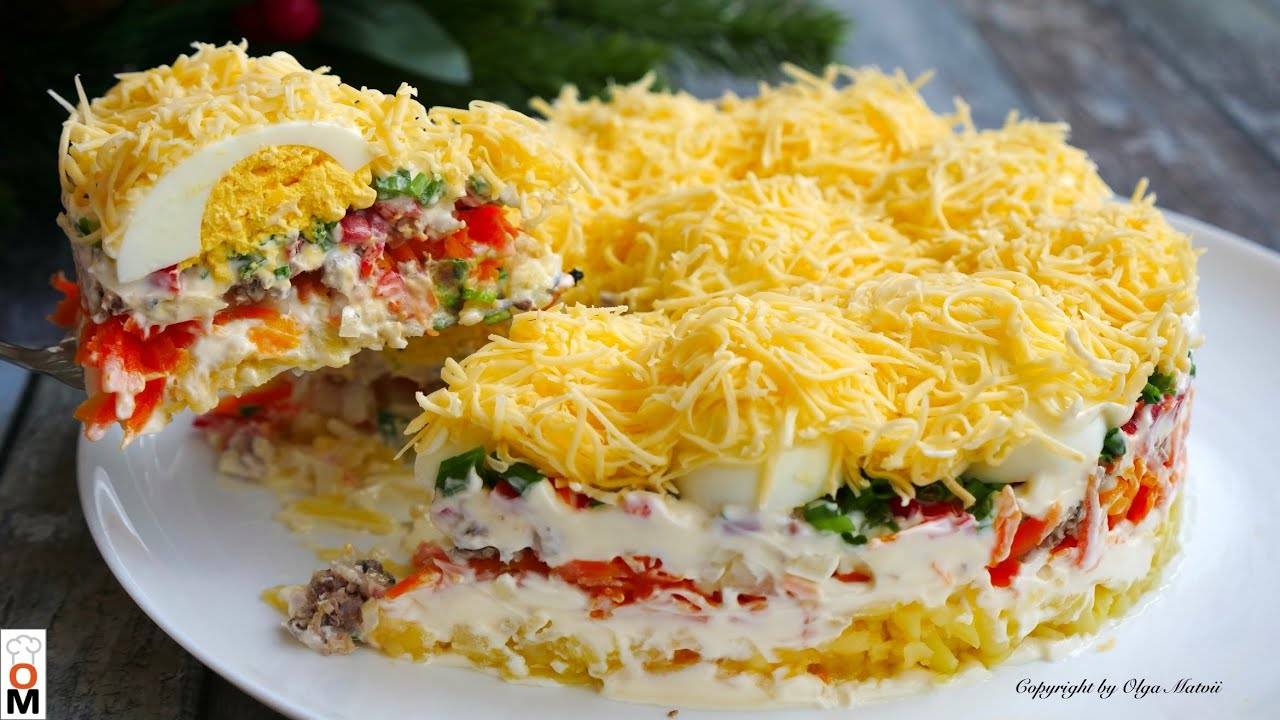 Салат Сугробы на праздничный стол смотреть онлайн